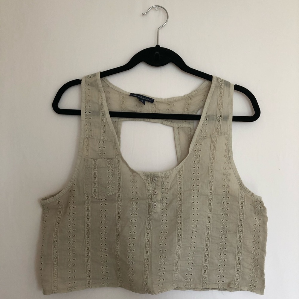 AE Eyelit Crop Tank Top